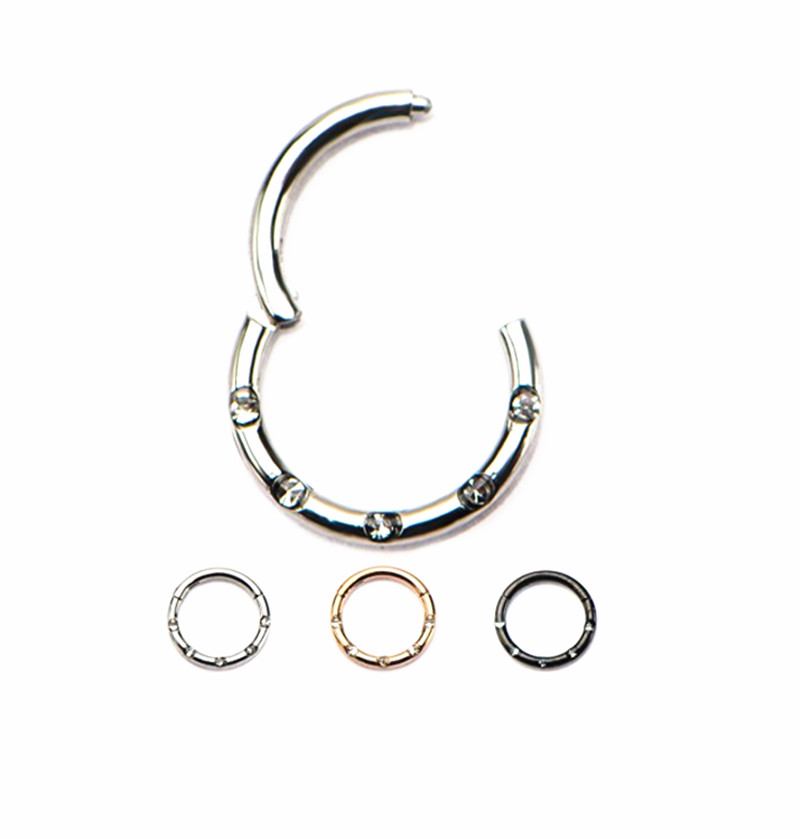 Clicker Ring Seamless - 20 шт./лот, драгоценные камни из нержавеющей