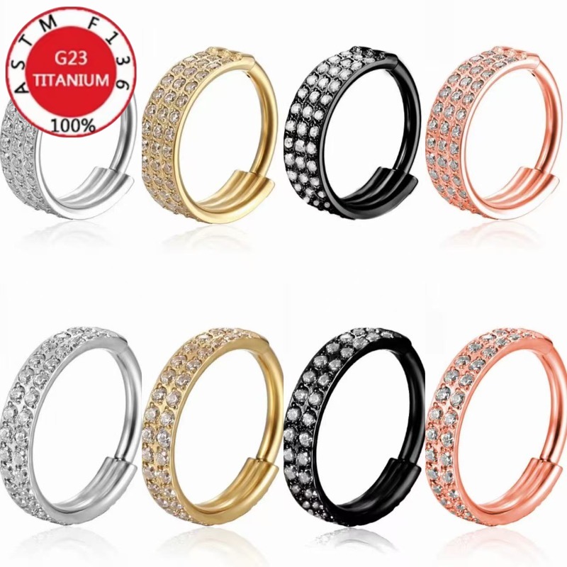 Clicker Ring Seamless - 2/5 шт. титановые серьги-кольца G23 для