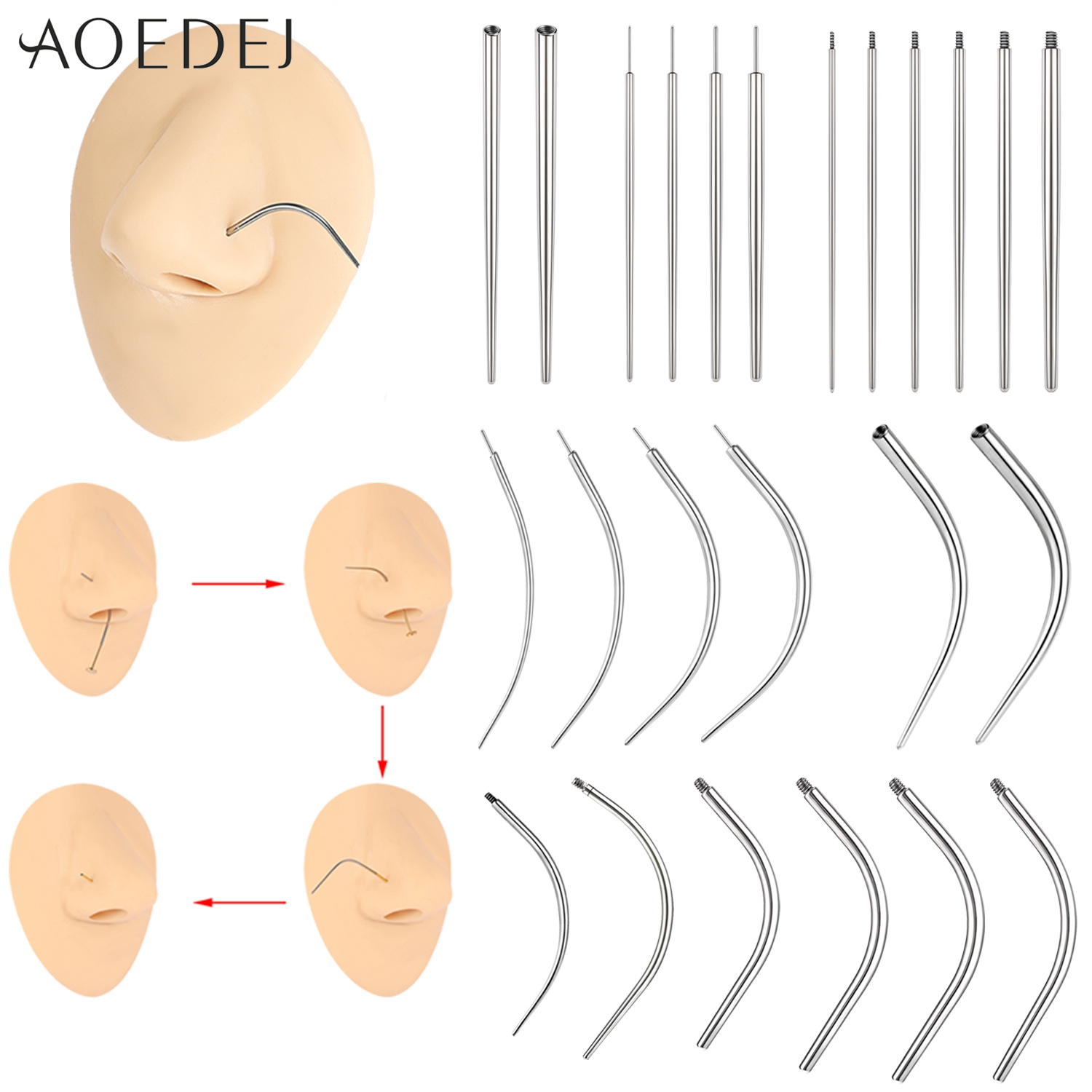 Nostril Screw Pin - AOEDEJ цельный конус для пирсинга из