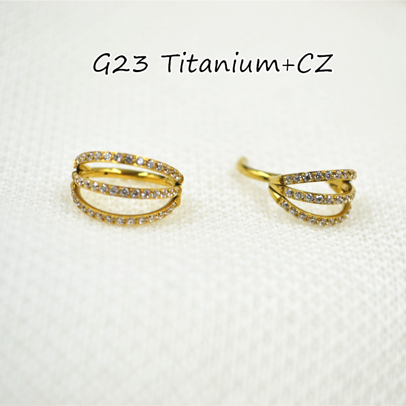 10 шт. 16G CZ G23 Титановые бе – обзор и цена Clicker Ring Seamless