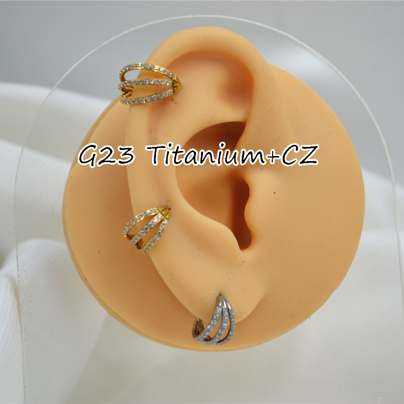 10 шт. 16G CZ G23 Титановые бе – обзор и цена Clicker Ring Seamless