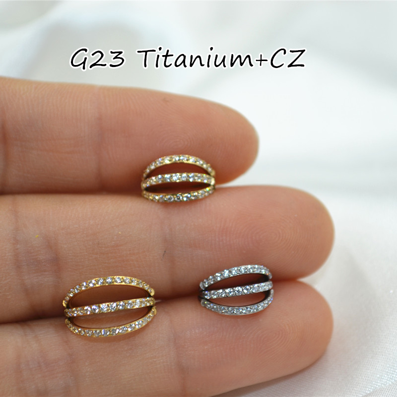 10 шт. 16G CZ G23 Титановые бе – обзор и цена Clicker Ring Seamless