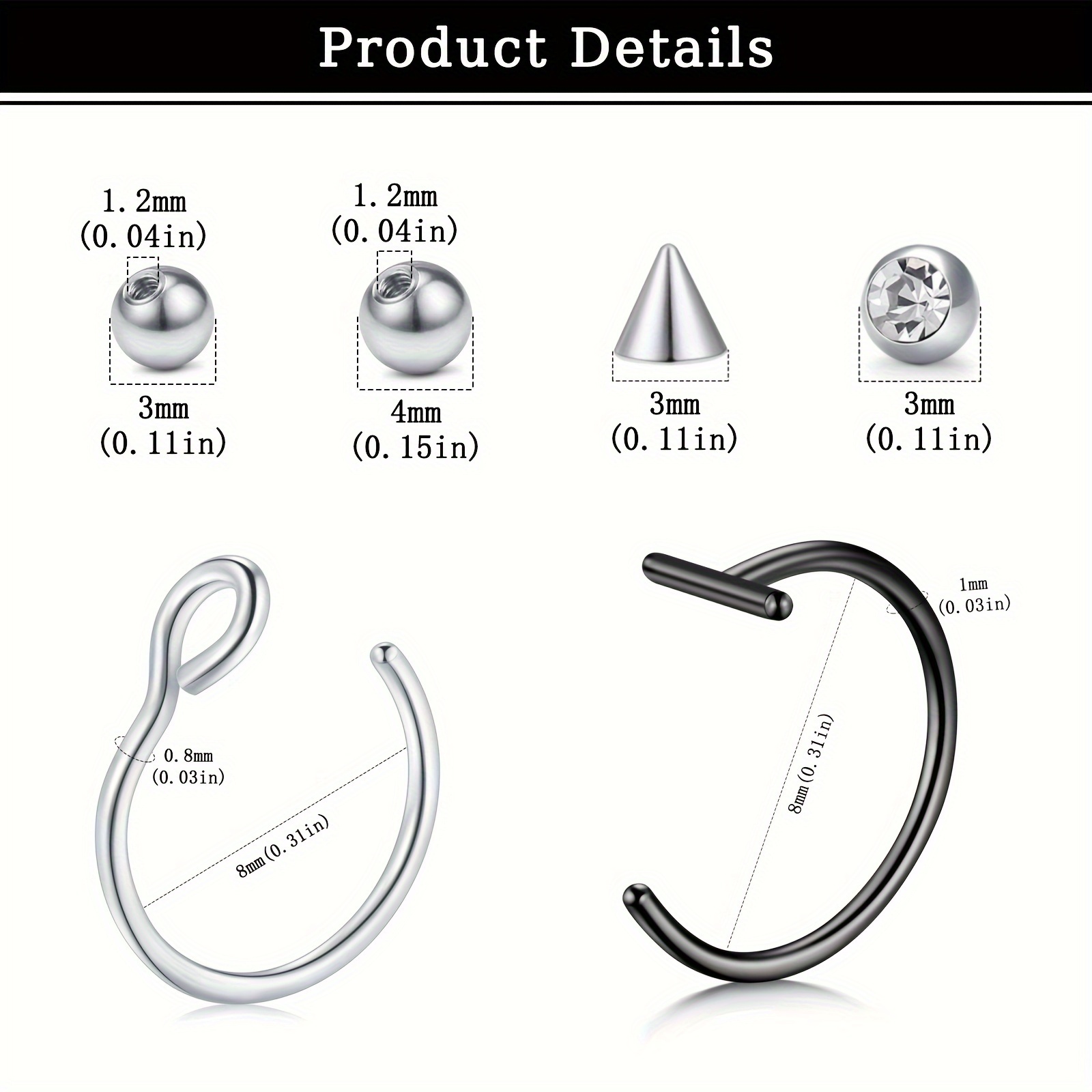 Фальшивые пирсинги, фальшивые  – обзор и цена Body Jewelry Hoops