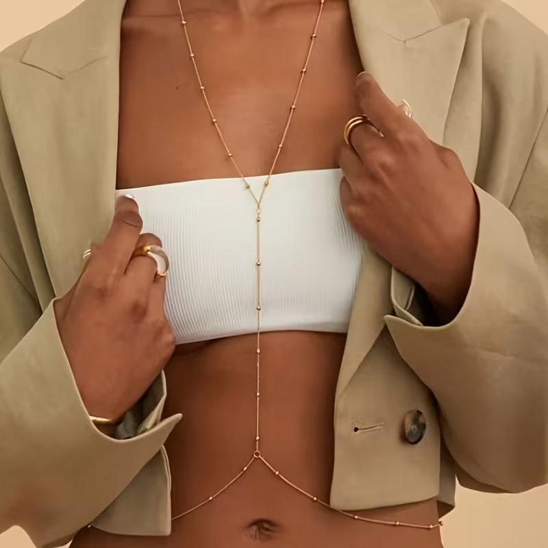 Модная простая цепочка с бусин – обзор и цена Body Jewelry Online