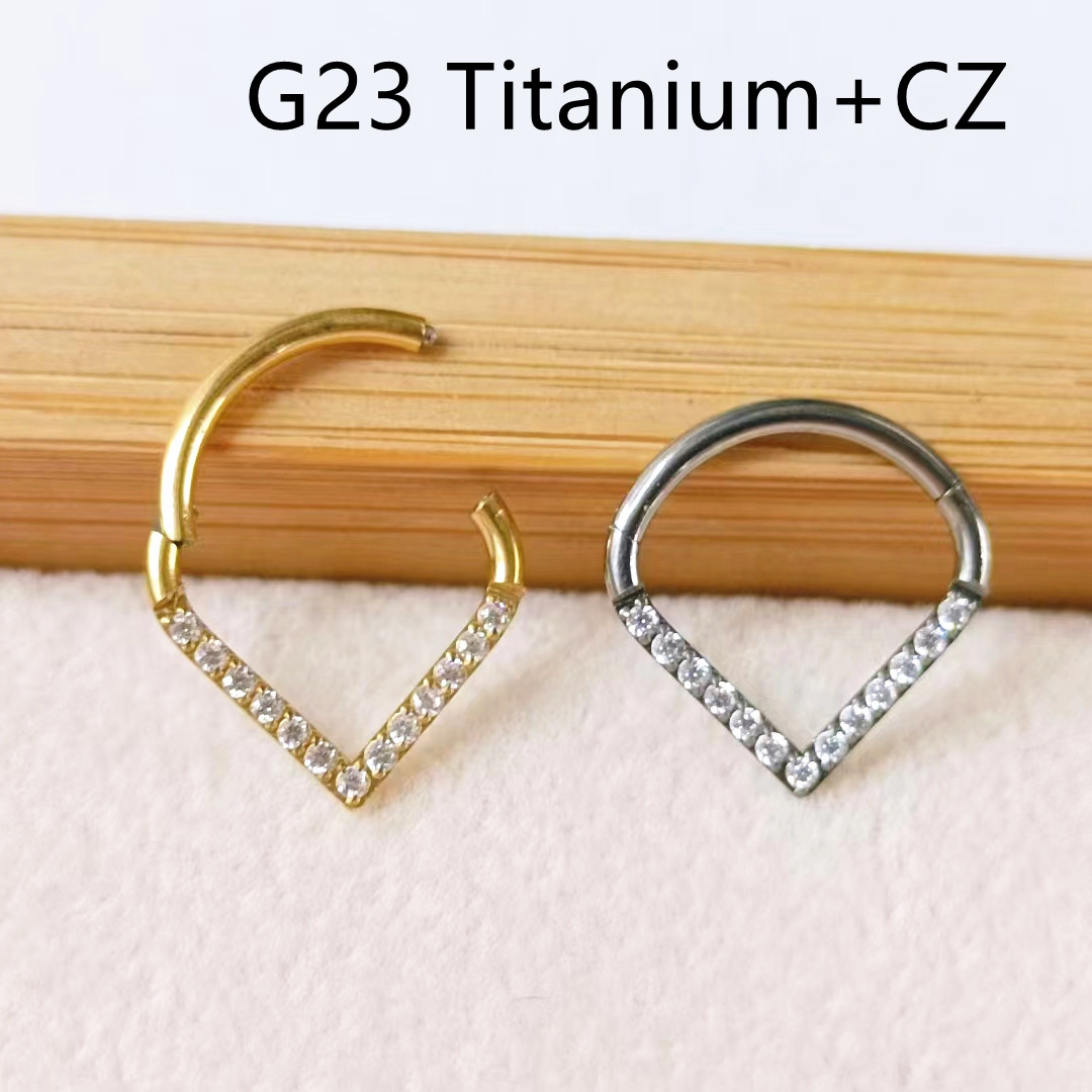 10 шт. G23 Титан F136 CZ Сердц – обзор и цена Clicker Ring Seamless