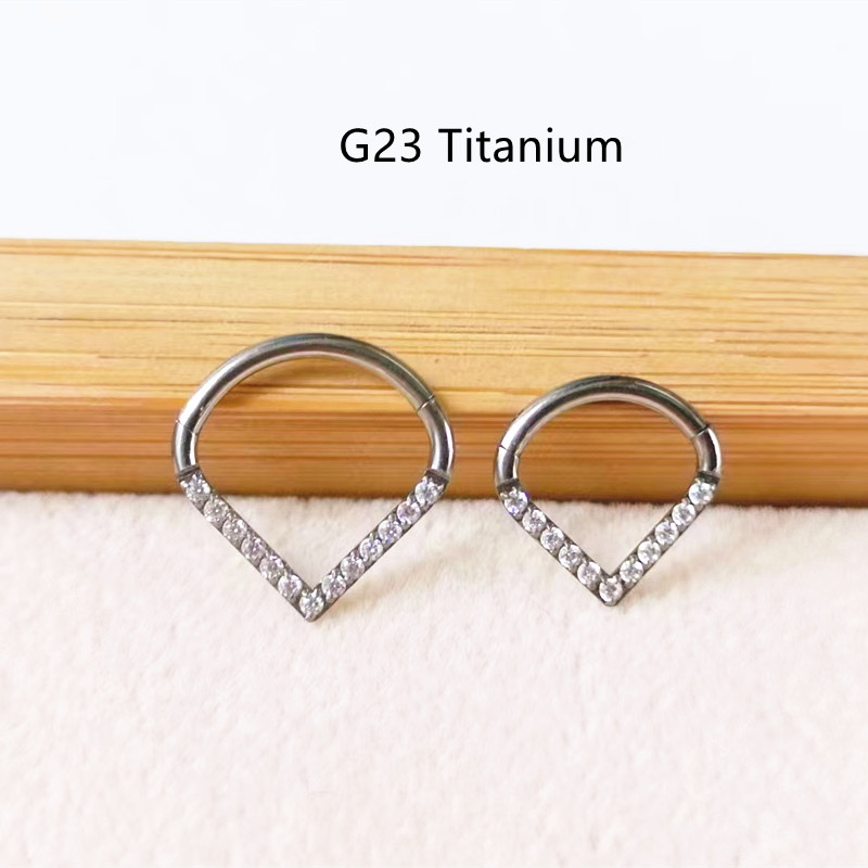 10 шт. G23 Титан F136 CZ Сердц – обзор и цена Clicker Ring Seamless