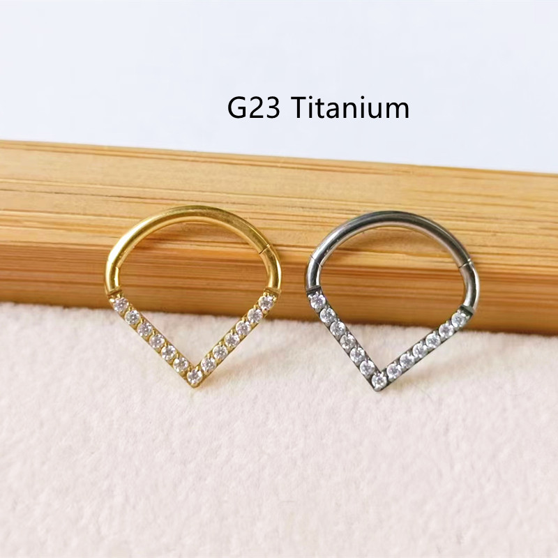 10 шт. G23 Титан F136 CZ Сердц – обзор и цена Clicker Ring Seamless