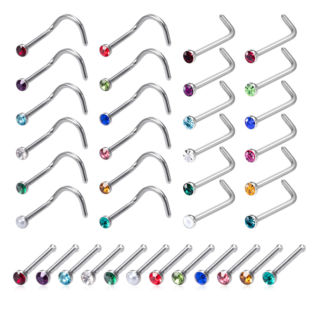 12 шт., кольца-гвоздики для но – обзор и цена Nostril Screw Pin