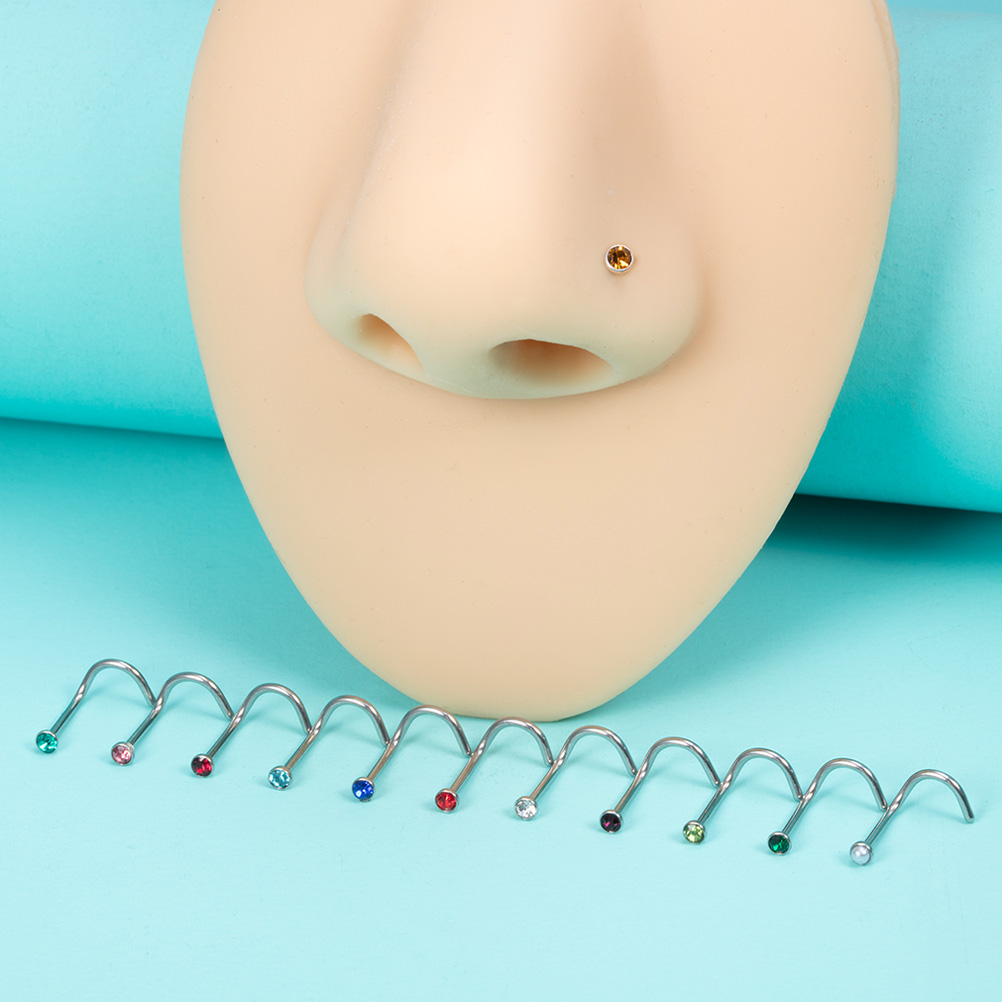 12 шт., кольца-гвоздики для но – обзор и цена Nostril Screw Pin