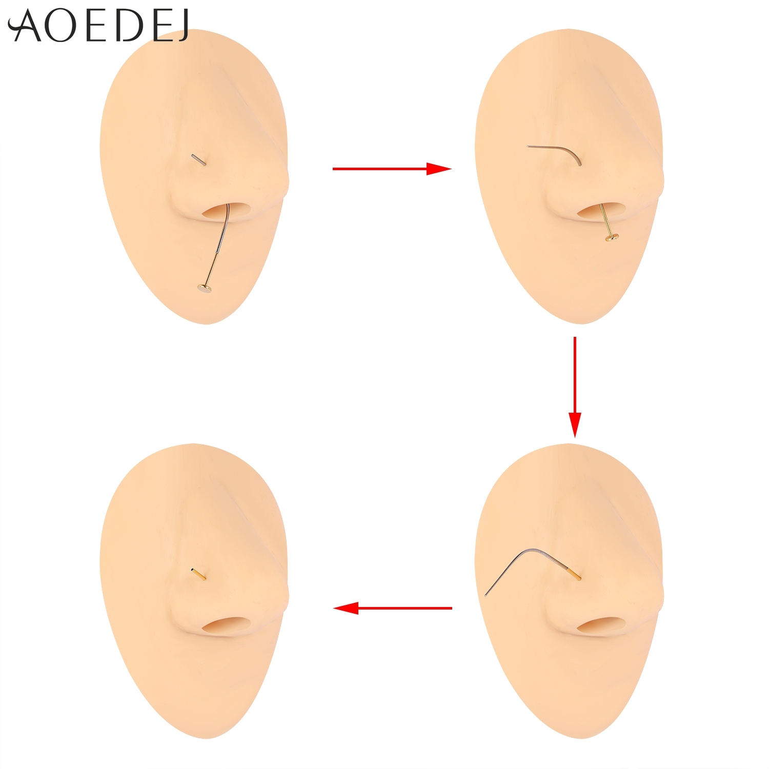 AOEDEJ цельный конус для пирси – обзор и цена Nostril Screw Pin